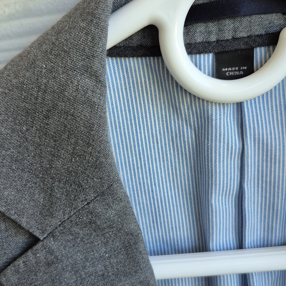 J CREW Ludlow Grey Solid Carpini Cloth Cotton Sz 34 S Mens Sport Coat‎ Blazer